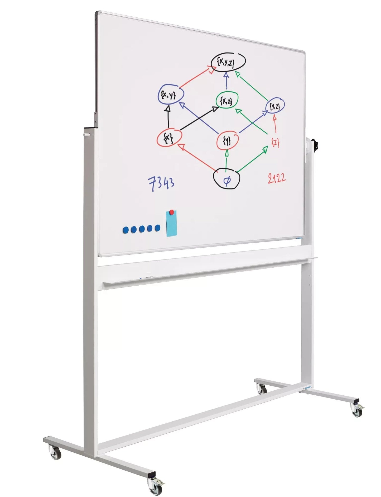 Mobiel whiteboard Jenkins - Kantelbaar - Weekplanner - Maandplanner - Jaarplanner - Dubbelzijdig en magnetisch - 120x200cm Kantelbaar whiteboard