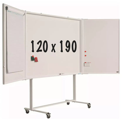 Mobiel whiteboard PRO Evangeline - Vijfzijdig - Emaille staal - Weekplanner - Maandplanner - Jaarplanner - Magnetisch - Wit - 120x190cm Whiteboards