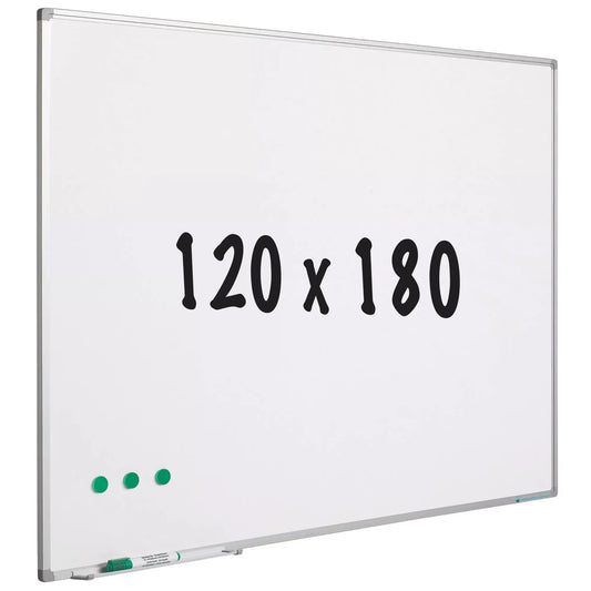 Whiteboard Castro - Geverfd staal - Magnetisch - Wit - 120x180cm Whiteboards