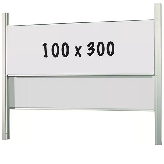 Whiteboard PRO Mattie - 2 in 1 - Emaille staal - Weekplanner - Maandplanner - Jaarplanner - Magnetisch - Wit - 100x300cm Whiteboards