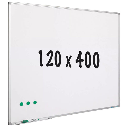 Whiteboard Toni - Geverfd staal - Magnetisch - Wit - 120x400cm Whiteboards